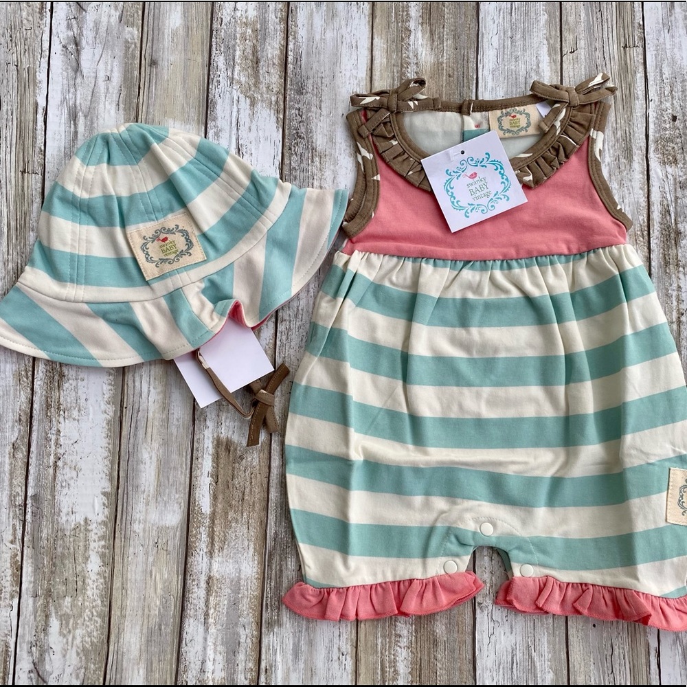Swanky Baby Vintage Fly High Cloud Stripe Bubble